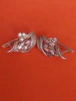 925-ös sterling ezüst cirkonia köves francia kapcsos fülbevaló 20x13mm