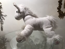 UNIKORNIS - PLÜSS - 20 x 16 cm - HÓFEHÉR - NÉMET - GYŰJTEMÉNYBŐL - HIBÁTLAN