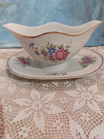 Hollóházi Hajnalka mintás, porcelán szószos kínáló, kiöntő