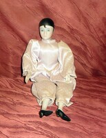 Régi vintage Pierrot porcelán bohóc 7. magassága 40 cm