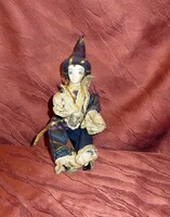 Régi vintage Pierrot  pantomim bohóc 16. magassága 20 cm