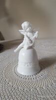 Angyalkás,porcelán csengő 15.5 cm.