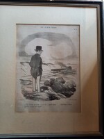 HONORÉ  DAUMIER: HUMOROS LITOGRÁFIA,KARIKATÚRA A GŐZVASÚTRÓL. 1850 KÖRÜL.