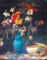 MUNKÁCSY MIHÁLY: VIRÁGCSENDÉLET - MINŐSÉGI REPRODUKCIÓ, POSZTER, 78,5X58 cm