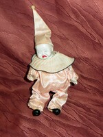 Régi vintage porcelán Pierrot bohóc baba 25 magassága:18 cm
