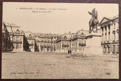 Képeslap, Francia, Versailles 1926 Becsület udvar, XIV Lajos, Deley, Párizs (k)