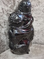 Zsolnay Faun es a Nő (Fekete eosin)