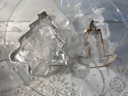 SÜTEMÉNY KISZÚRÓ - FÉM - 2 db - GYERTYA + FENYŐ - 7,5 x 6,5 x 1,5 cm - 6 x 4,5 x  - NÉMET - HIBÁTLAN