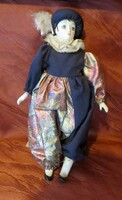 Régi vintage porcelán bohóc baba 23. magassága 23 cm