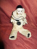 Régi vintage Pierrot  pantomim bohóc 5. magassága 30 cm