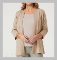 BRAX Feel Good női kardigán – 100% finom len, bézs, L/42 – vadonatúj termék címkével