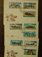 FDC szett 1968. Hortobágy - bélyegsor 3 borítékon