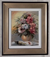 VÉGSŐ ÁR! MÁRC. 13-IG ÉL! Varga Szidónia "Lilavarázs" c. festmény szép keretben, ingyen postával