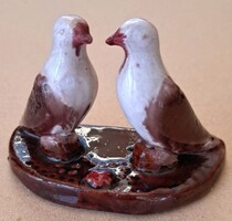 Retro kerámia galamb figura – szerelmes galambok