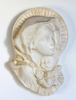 Szűz Mária a kis Jézussal, gipsz relief, falikép