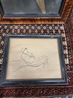 Mednyánszky László által készített, Széken ülő fiú  ceruzarajz. 35x29 cm. Nagyon szép állapotban.