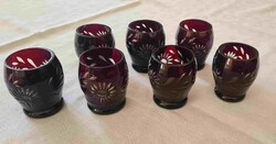 Antik bordó, ólomkristály poharak