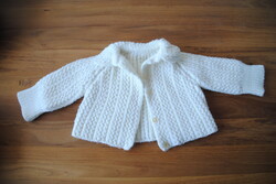 RETRO KÉZZEL KÖTÖTT KISGYEREK, BABA KARDIGÁN, 6-12 HÓNAP