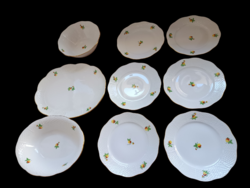 Herendi Porcelàn  - Desszertes / Süteményes Készlet - Strawberry / Eper Mintával - Hibátlan