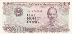 2.000 Dong 1988  Vietnám   A képen látható állapotban