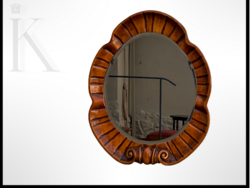 Ovális fali tükör metszett tükörrel