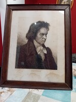 Antik Beethoven-portré – Hans Weyl (1863-1916) jelzett rézkarca, Rud. Schuster Berlin