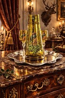 Fritz Heckert olajzöld üveg  kancsó