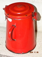 JÓ ÁLLÁSÚ RÉGI ZSÍROS BÖDÖN ZOMÁNCOS ZOMÁNCOZOTT LAMPART PARASZTI NÉPI FALUSI DEKORÁCIÓ