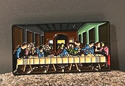 Kitűző,Bross. Leonardo da Vinci – Az utolsó vacsora zománcozott,prémium acél. Ajándék.Gyüjtőknek.