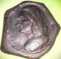 Gyönyörű szobrász és fémmunka Képcsarnokos LISZT FERENC BRONZ falikép 32 cm átmérővel