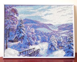 Téli csend – 30x40 cm-es gyémántszemes falikép