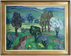 Farkas Lídia (1910 - 1985) Dombos Táj (Balatoni vidék)