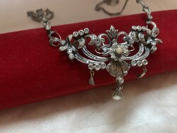 Antik ezüst nyakék gyémántokkal