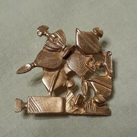 GUERLAIN parfümös üvegek által ihletett aranyozott vintage bross,kitűző.