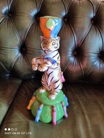 Hollóházi Lynn Chase " Tigris porondon "  gyertyatartó