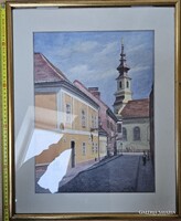 Gazdag József - Kard utca III. akvarell