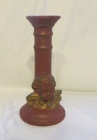 Régi antik angyalfejes oszlop formájú gyertyatartó kerámiából