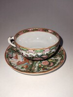 Kínai "Rosa Medalion" porcelán csésze aljjal