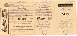 Régi csekk reklámmal: Szeged, Királyi adóhivatal.