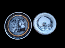 Hollóházi Szász Endre Tányér + Hamutál