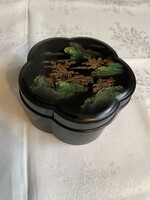 Nagyon szép virág alakú lakk fa kézzel festett ékszertartó