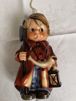 Nagy régi, ritka Hummel éjjeli őrjárat lámpa élénk színekkel.