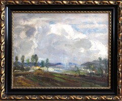 Magyar Mannheimer Gusztáv - Esős táj Nógrádban