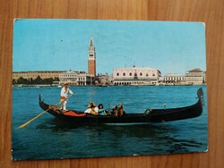 Olaszország, Velence, gondola, háttérben a Szent Márk tér, 1972