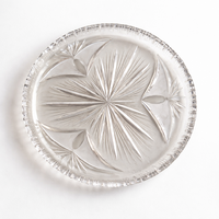 Régi csillagmintás vastag falú díszüveg tál – 26 cm