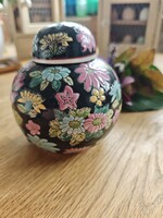 Kínai kézzel festett Famille rose vintage gyömbértartó, Európában főként teafűtartó