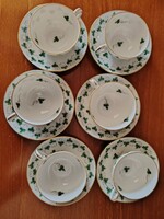 Herendi petrezselyem mintás 6 db. mokkás csésze, aljjal