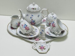 Hollóházi Hajnalka  mintás teáskészlet + kiegészítők
