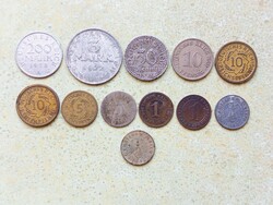 Németország 12 db Különböző Érme 1 5 10 50 Pfennig 3 200 Márka 1875-1942