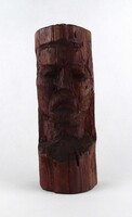 1Y784 Faragott bajszos férfi fej rusztikus falidísz fafaragás 24.5 cm